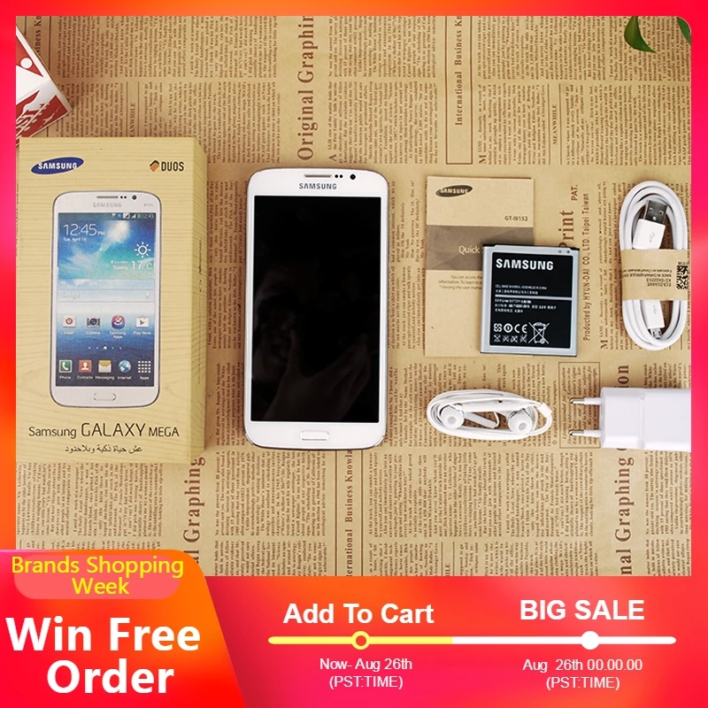 Оригинальный разблокированный samsung Galaxy Mega 5 8 дюймов I9152 мобильный телефон