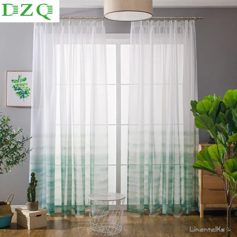 Градиентные тюлевые шторы для гостиной спальни кухни органза вуаль занавески