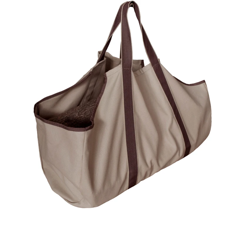 

Canvas Firewood Log Tote Bag Storage Package Carriers for Fireplace Birchwood MC889