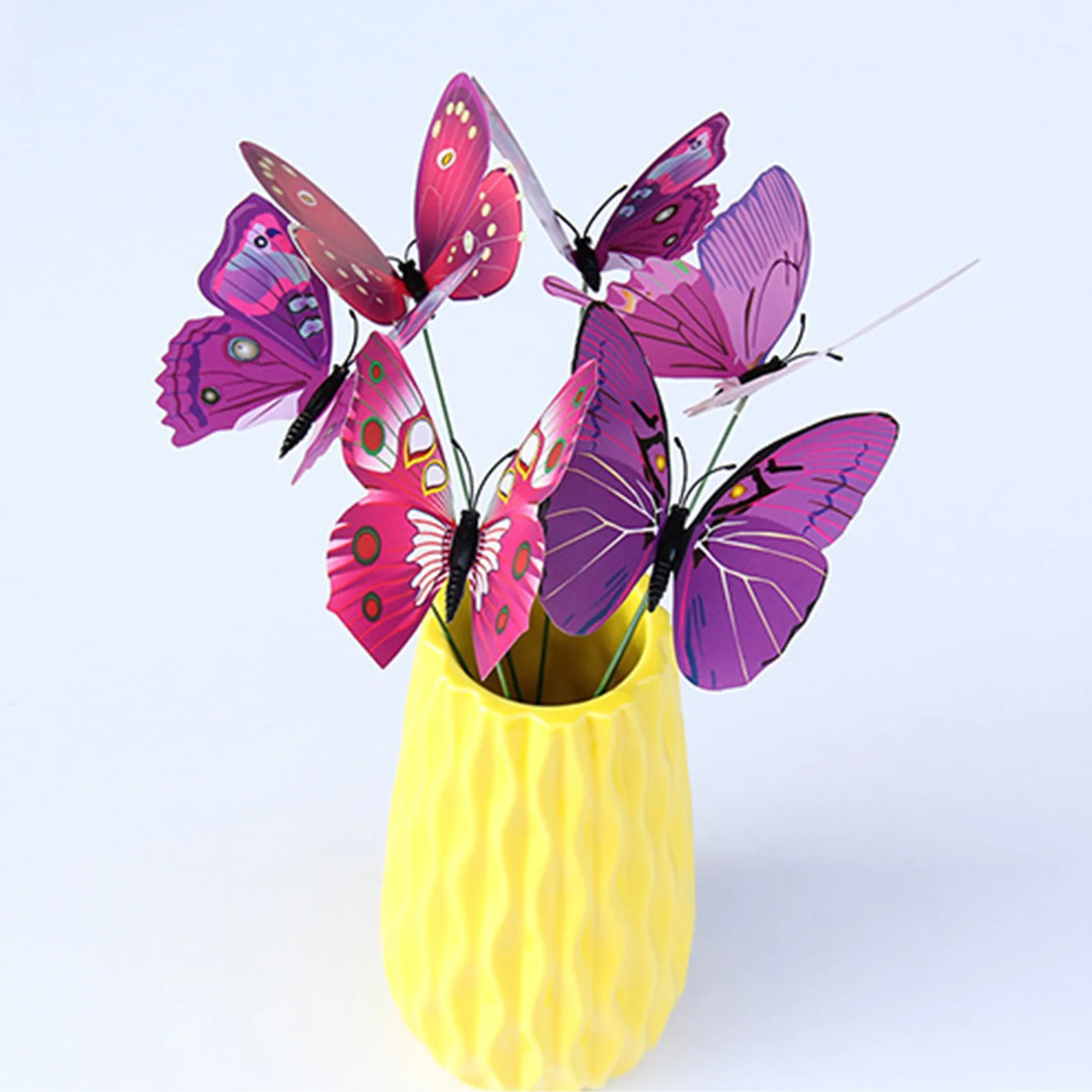 

24 шт., пластиковые вазы-бабочки для украшения сада
