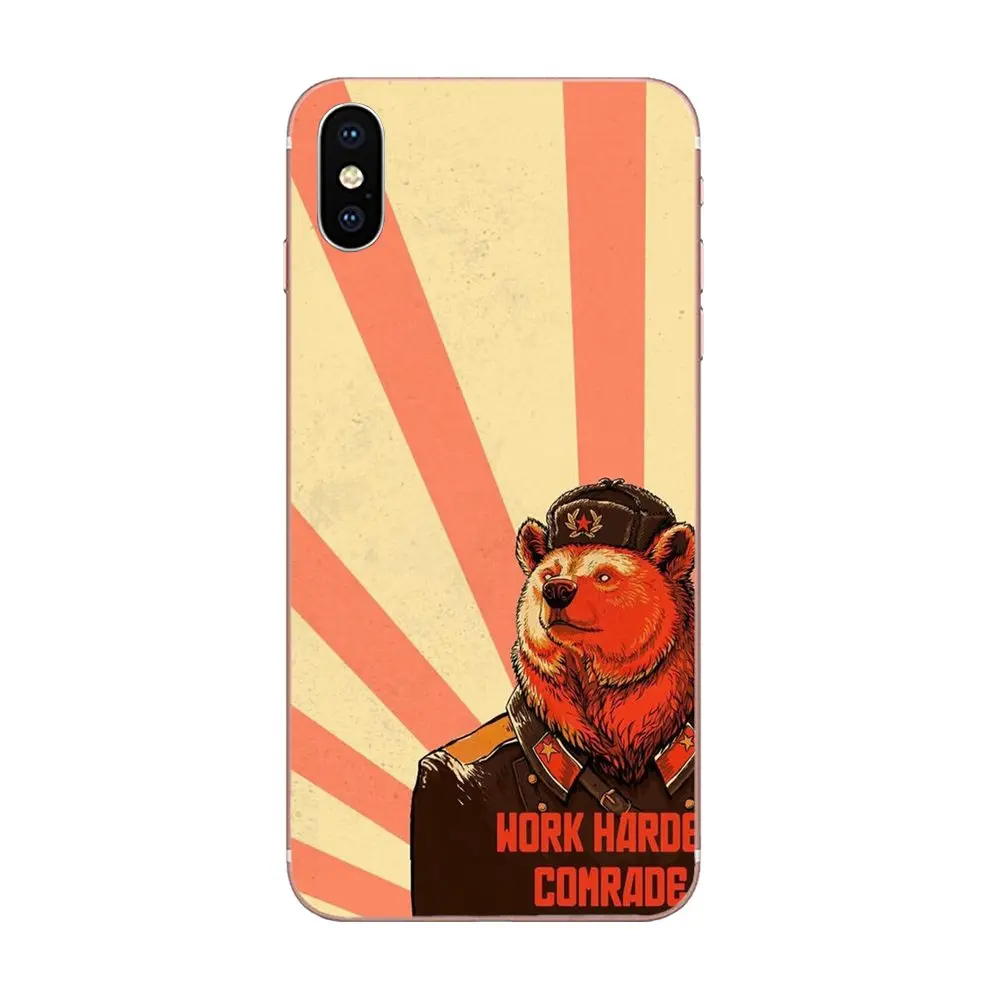 Мягкий Новый стиль для Apple iPhone 4 5 5C 6 6S 7 8 Plus X XS Max XR крутой коричневый русский флаг