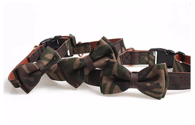 Лидер продаж ошейник для домашних питомцев с пряжкой камуфляжный собак бантом