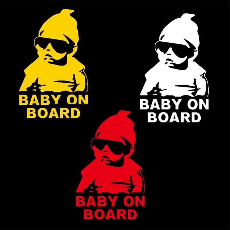

1pc Car Exterior Fashion Stripe Rear View Mirror Car Sticker DIY Car Decoration BABY ON BOARD Cool Rear Reflective Sunglasses