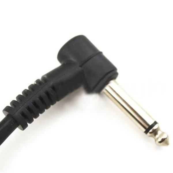 

6 x Electric Guitar Cables 6 inch 1/4 Right Angle Effect Pedal Patch Cord Black