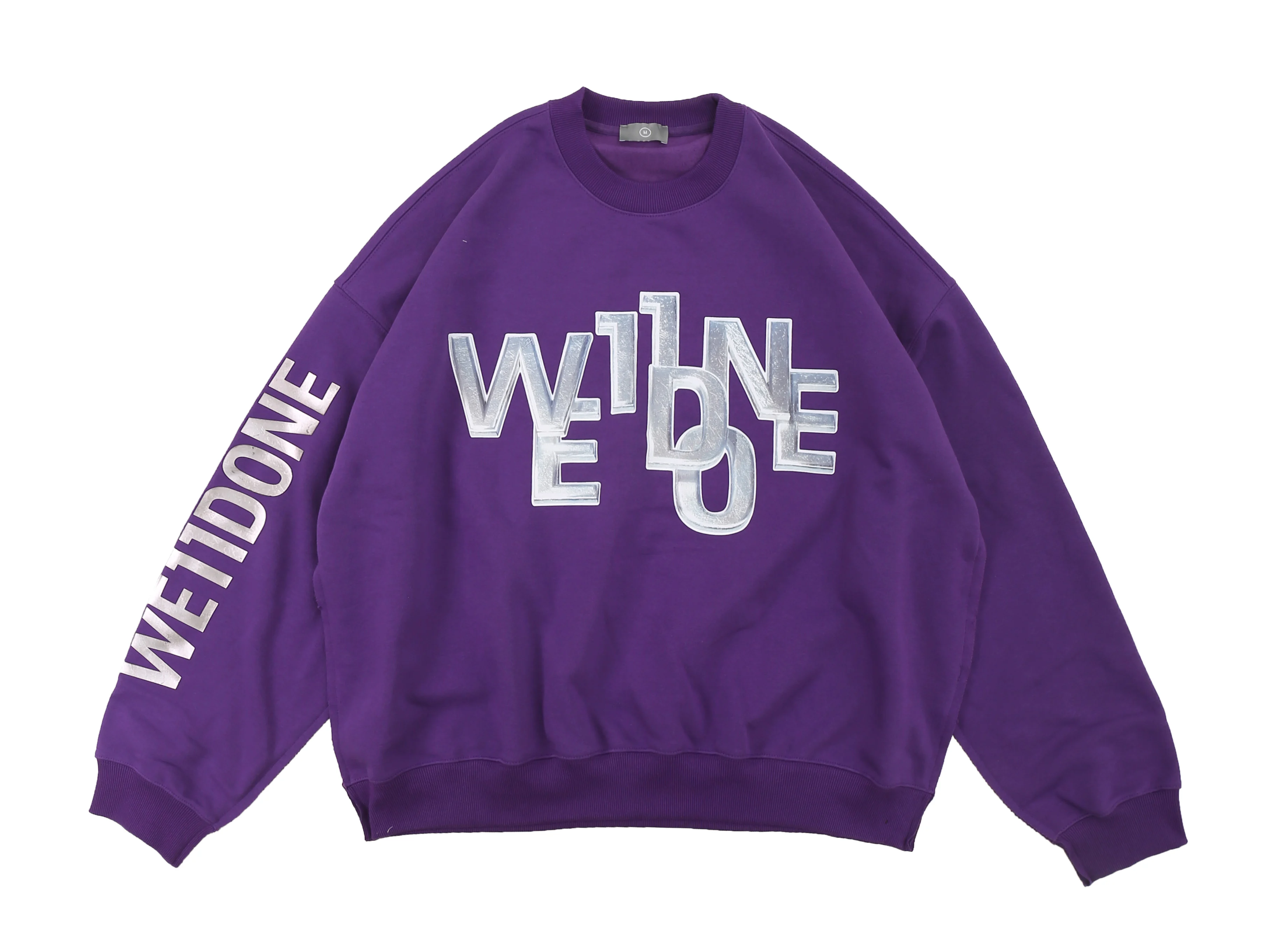 

21SS hiphop Metal Hot Stamping Printing WE11DONE Sweatshirts Oversized Men Women Sweatshirts Street clothing Well Done Crewneck