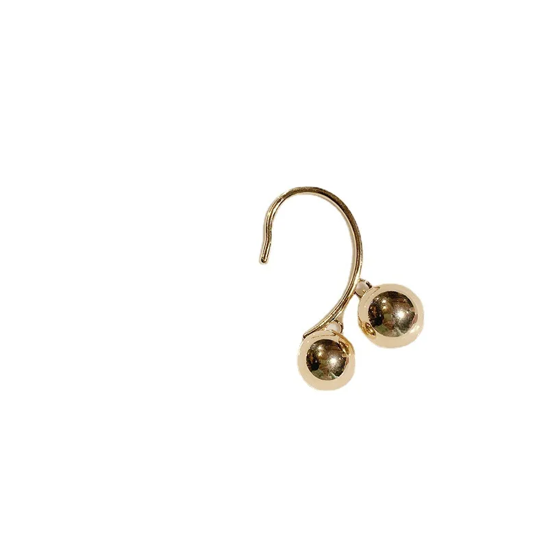 

Origin Summer Minimalist Gold Color Round Ball Clip Earrings for Women Femme C Shape Metal Geometric Earring Jewelry Pendientes