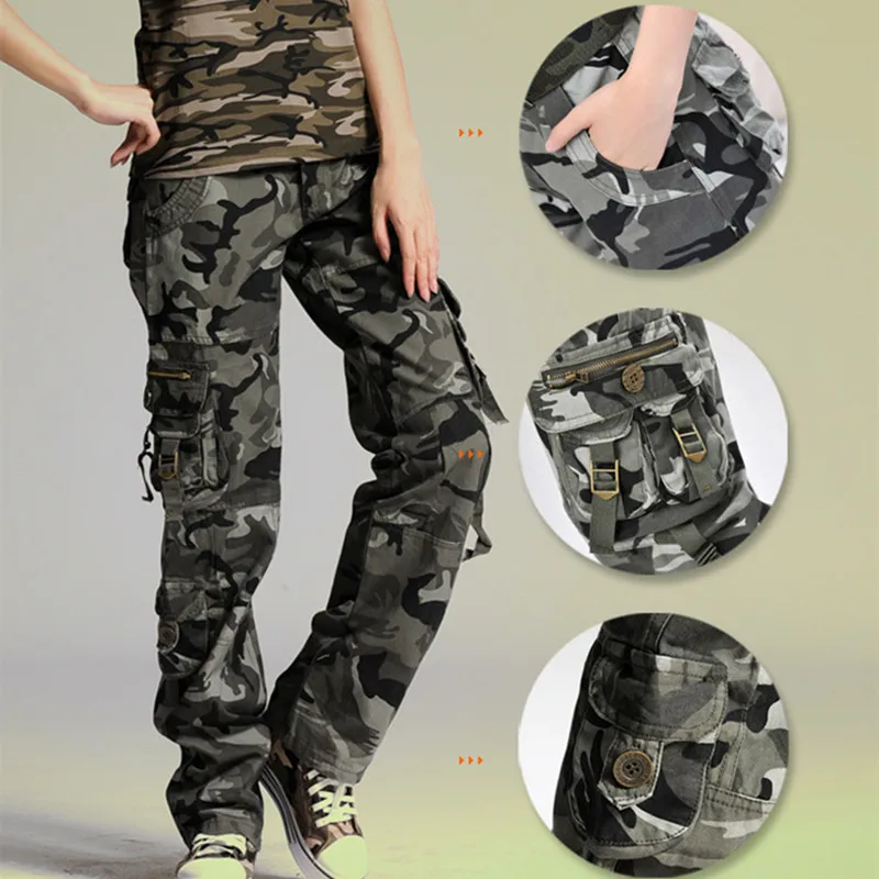 Зимняя женская повседневная спортивная одежда камуфляжные брюки женские