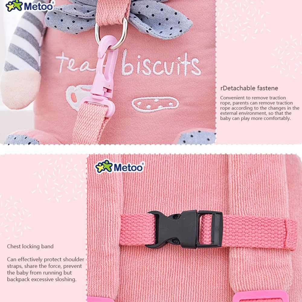 Metoo детская Тяговая Сумка Милый Кролик Слон плюшевый рюкзак игрушка с анти