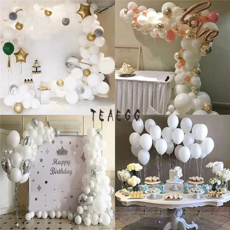83 шт./компл. 12 'ཆ'' Белый Свадебный шар гирлянда арочный комплект на