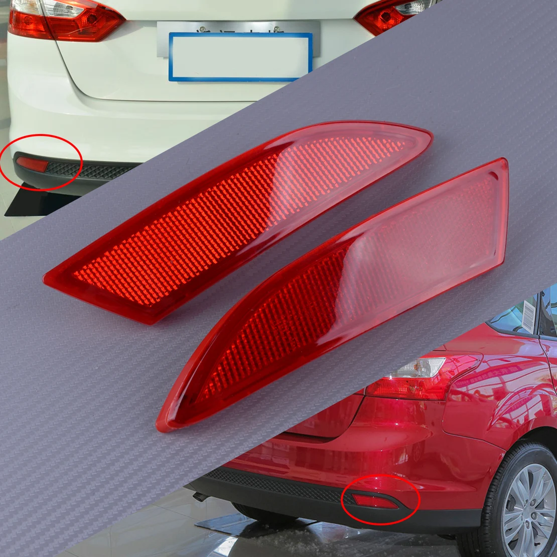 DWCX 1 пара красный пластиковый автомобильный левый и правый задний бампер