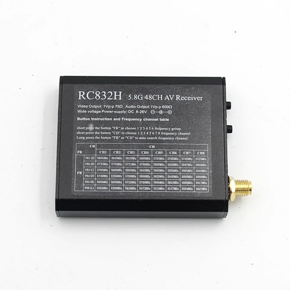 Receptor de v&iacute;deo RC832H, 5,8G, 48 canales, VRX, 12V, b&uacute;squeda autom&aacute;tica de canales para TS832, TS5823, TS5828, RC, avi&oacute;n, helic&oacute;ptero, FPV, carreras-3