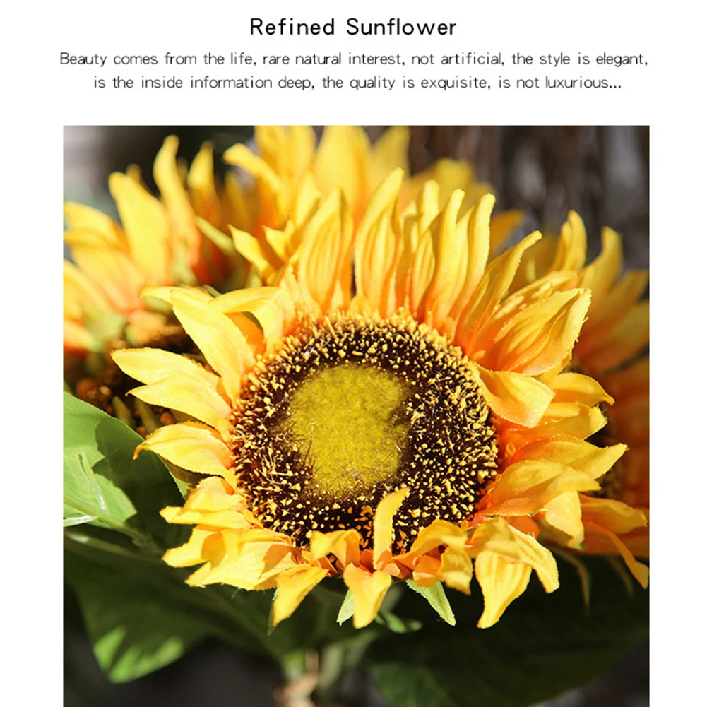 

7 Simulation Sunflower Heads Diy Bouquet For Wedding Home Party Decorations Festive Supplies Photo Prop