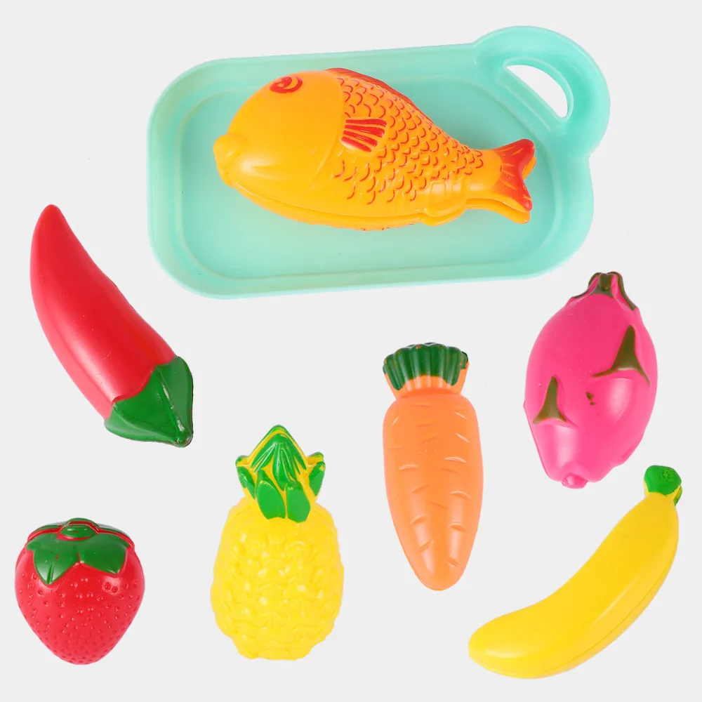 

21pcs Cooking Toys Kid Funny Fake Fruits Vegetables Cutting Kitchen Toys for Girl Boy (with Basket, Random Color)