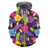 ifpd eu size mens 3d color flower printed zipper hoodie sweatshirts casual hip hop streetwear zip up coat for male oversized