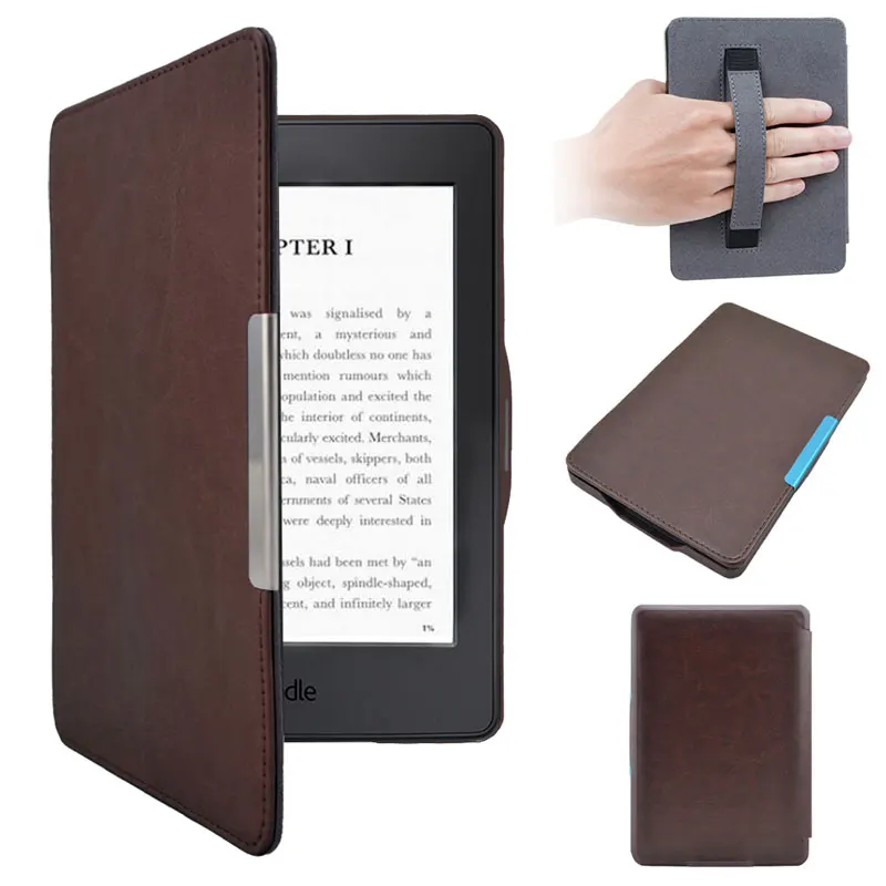 Brown Книга Обложка кожаный чехол для Kindle Paperwhite электронная книга ридер Pocketbook Elektronik электронная книга - Цвет: Brown