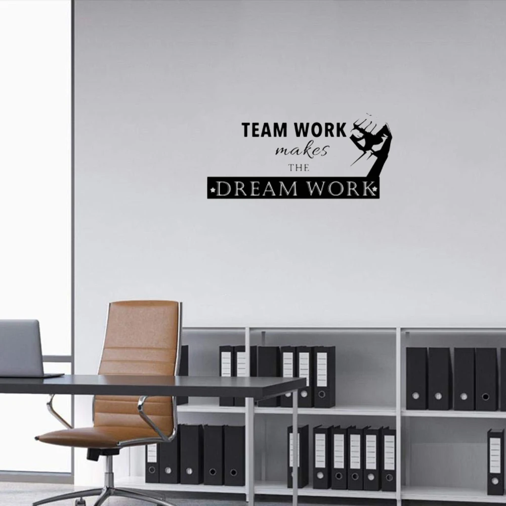 

Makes Dream Work Wall Sticker Teamwork Wall Sticker For Study Room Company Office Classroom Decor Removable Vinyl Mural sv29