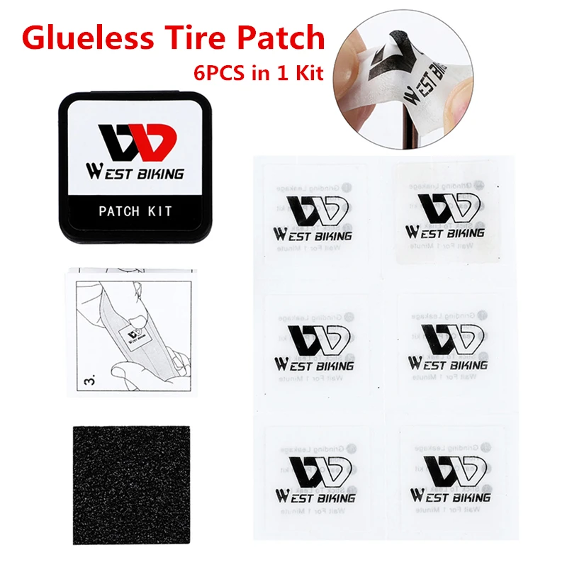 Glueless Patch Kit WEST BIKING велосипедные шины рычаг MTB велосипед Многофункциональные инструменты для ремонта велосипеда, аксессуары для езды на велосипеде, замыкающее звено цепи плоскогубцы - Цвет: Glueless Patch Kit