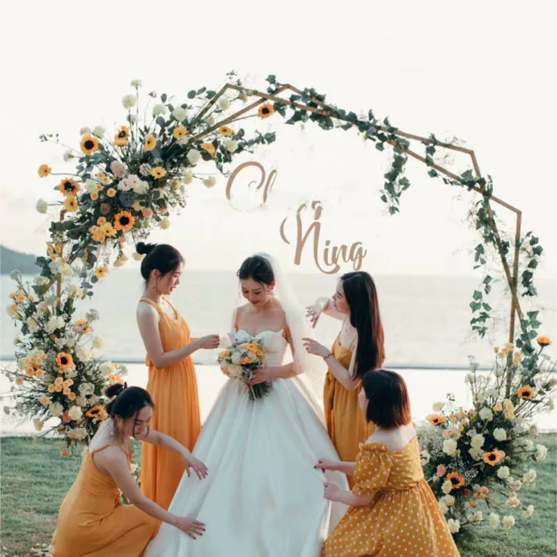 Двойной шестиугольный реквизит для свадебной арки Железный специальный стенд