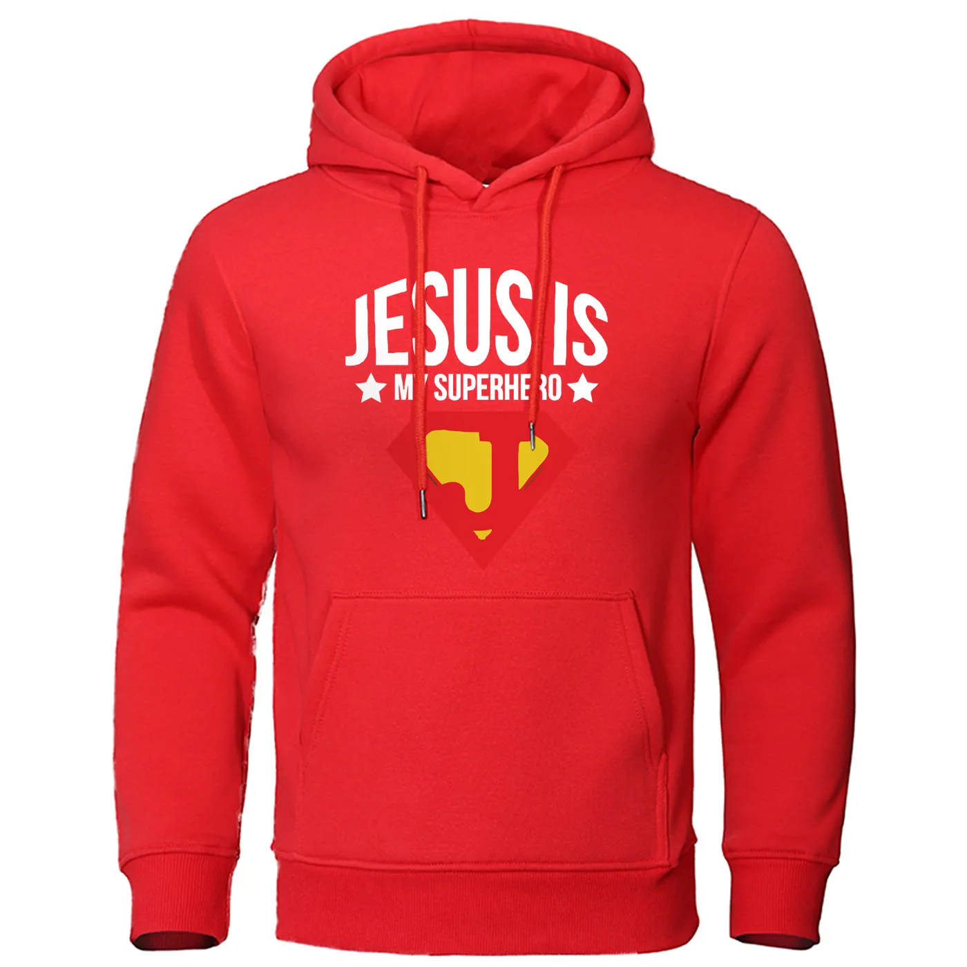 Jesus is my superhero, Забавный принт, мужская толстовка с капюшоном, Осень-зима, Флисовая теплая мужская толстовка с капюшоном, Harajuku, Мужская Уличная одежда