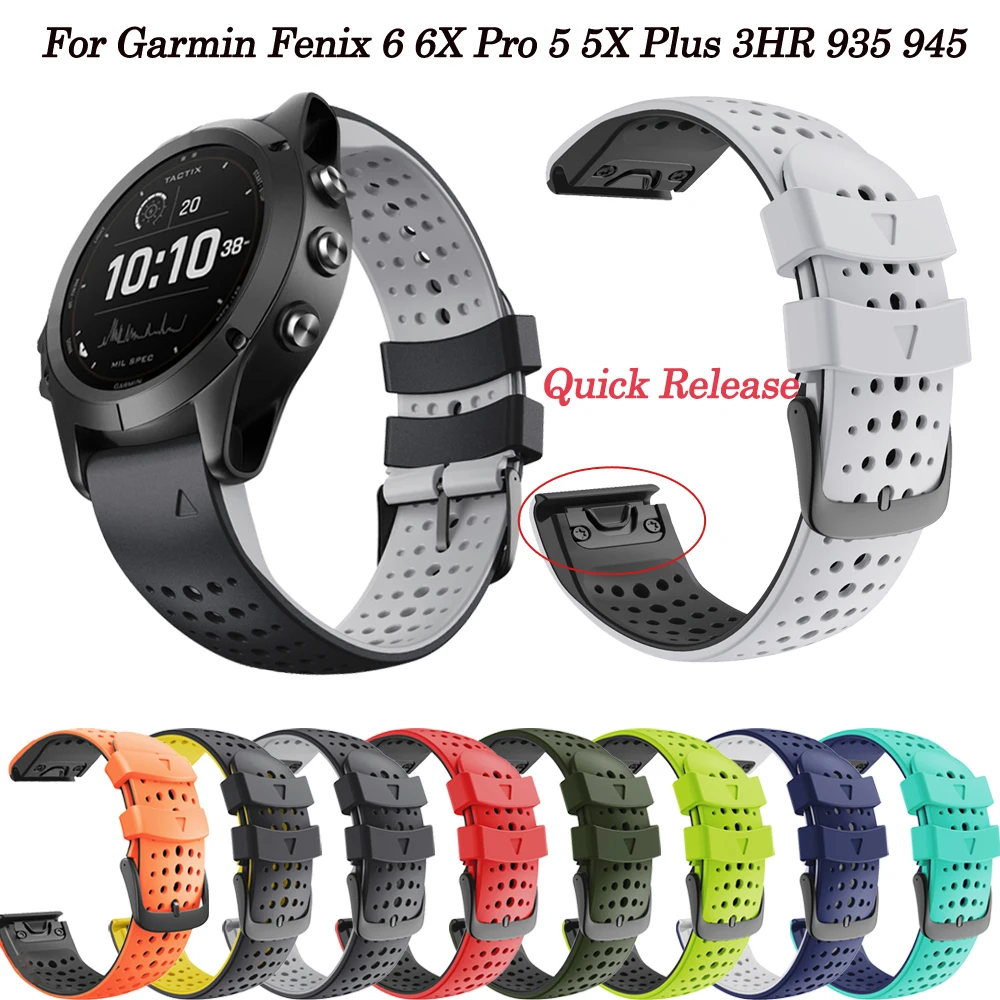 

Ремешок силиконовый для смарт-часов Garmin Fenix 6 6X Pro 5 5X Plus 3HR Correa 26/22 мм