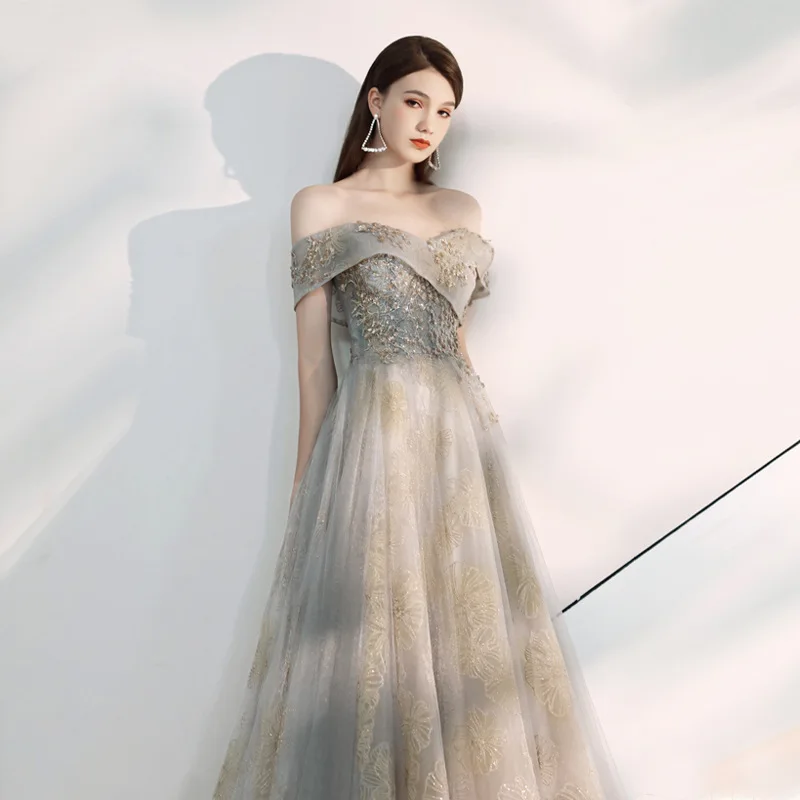 Элегантные длинные вечерние платья с открытыми плечами Vestido Debutante модное платье