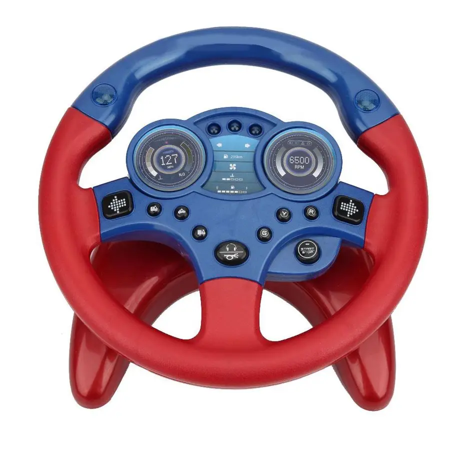 electronic steering wheel toy with light simulation car driving sound steering wheel kids children music educational toys free global shipping