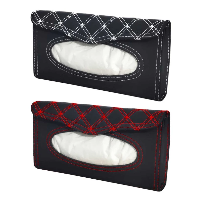

Convenient Car Tissue Bag Car Sun Visor Tissue Box Towel Sets Holder Auto Interi R9CC