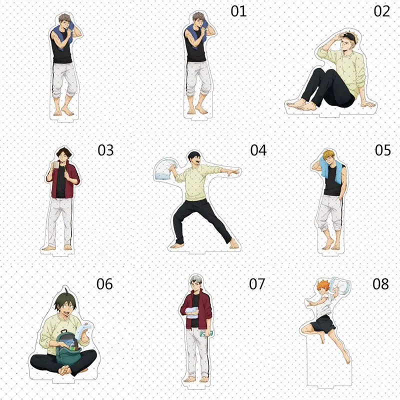 

1pc Anime Haikyuu!! Figures Desktop Plate Anime Acrylic Decorative Stand Model Toys Volleyball Junior Action Ornament Stand