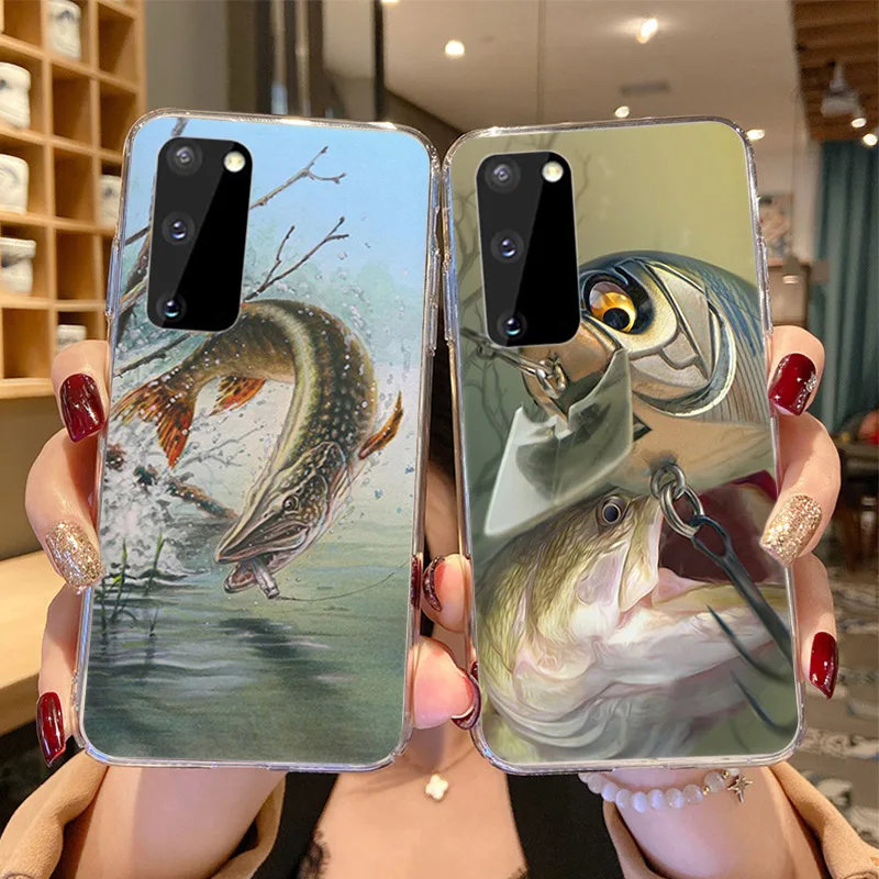 Чехол для телефона с рисунком речной ловли карпа Samsung Galaxy S21 5G Ultra S20 FE S10 S10E S8 S9 Plus S7