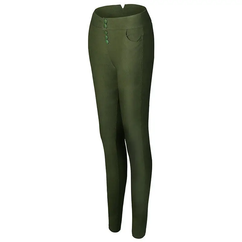 Женские Стрейчевые узкие брюки с высокой талией женские повседневные однотонные