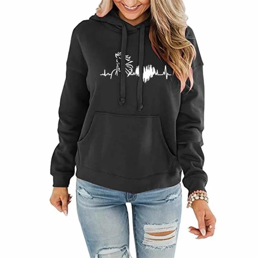 

Женский свитшот с надписью «Horse»