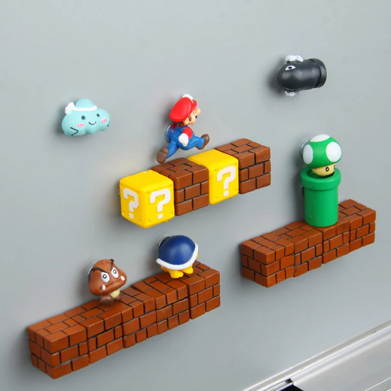 3D Супер Братья Марио магниты на холодильник резиновая игрушка для детей