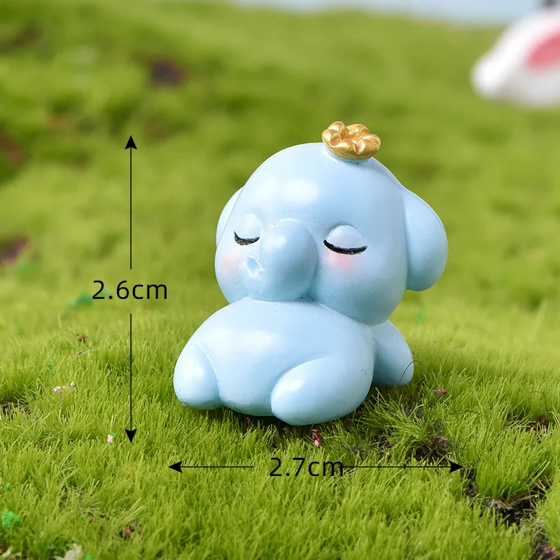 

Cartoon Crown Animals Micro Landscape DIY Bonsai Multi Meat Ornament Cute Resin Little Elephant Powder Pig Radish Rabbit Cow