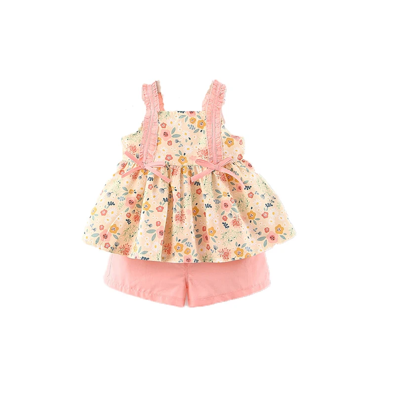

XINYOU 2021 Summer Floral Skirt Baby Girls Short Dress Set For Children Kawaii Teenager Clothes Child Fashion Tops Teen Clothing