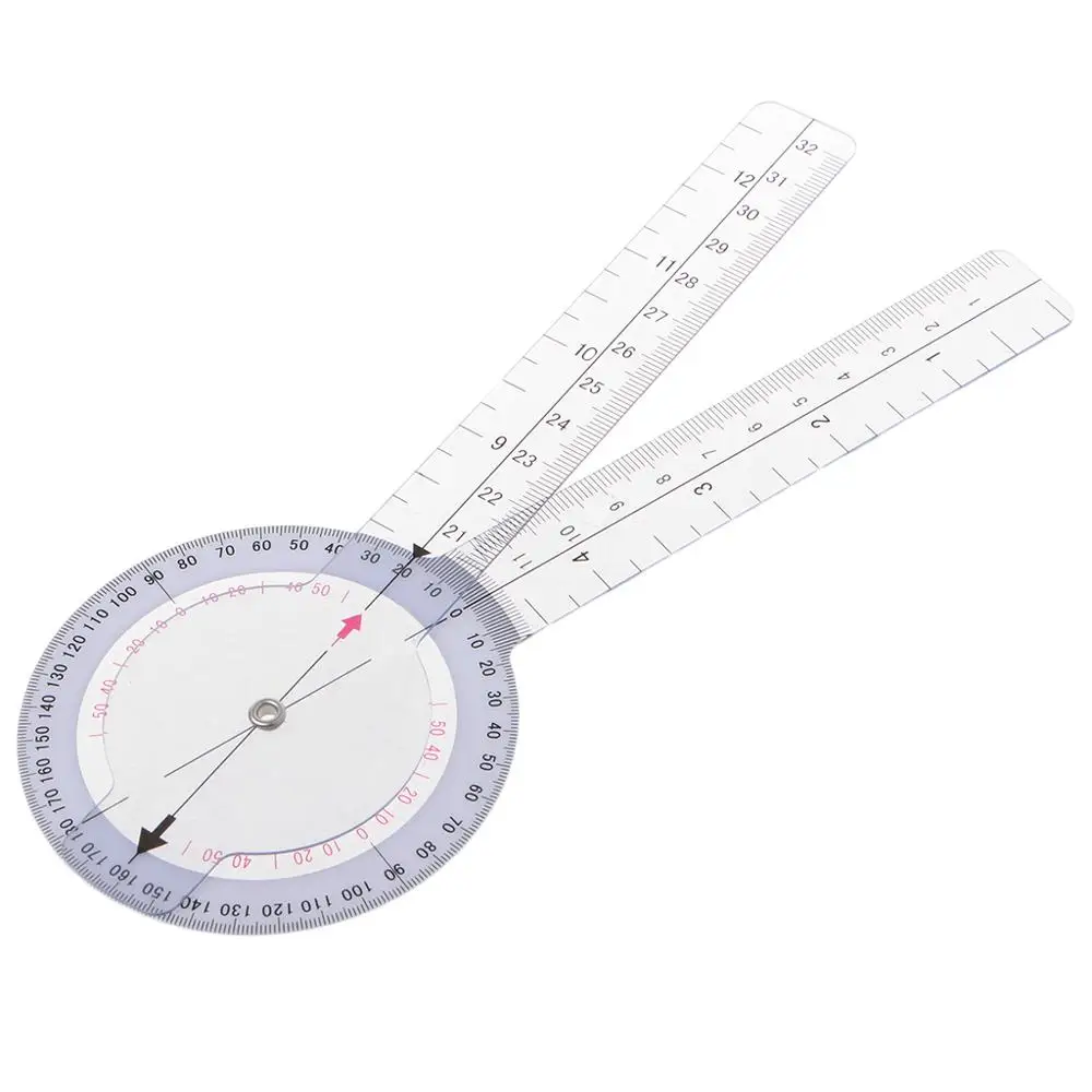 

3pcs/set Plastic 360 Degree Goniometer Angle Protractor Ruler Measure Medical