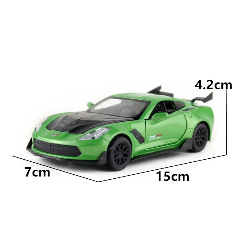 Масштаб 1:32/литая металлическая игрушка/гоночный автомобиль Chevrolet Corvette/звук и