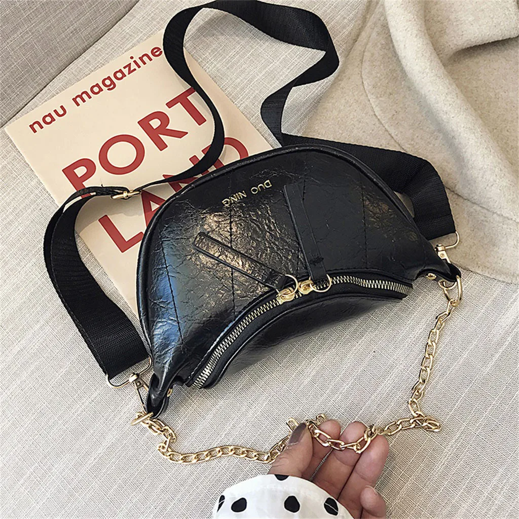 Женская сумка на ремне с двойной молнией модная модный кожаный ремень наплечная