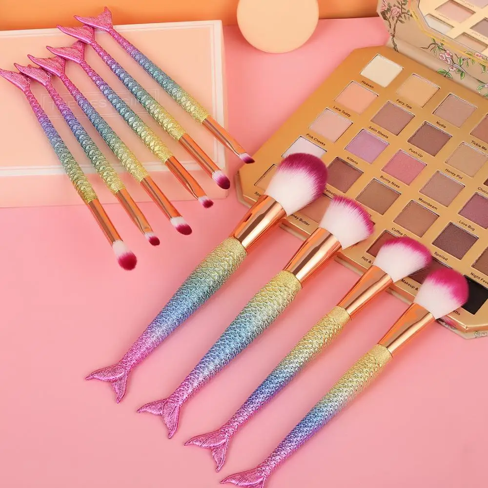 10/11 шт. Русалка Макияж Кисть для макияжа набор кистей глаз тени век консилер