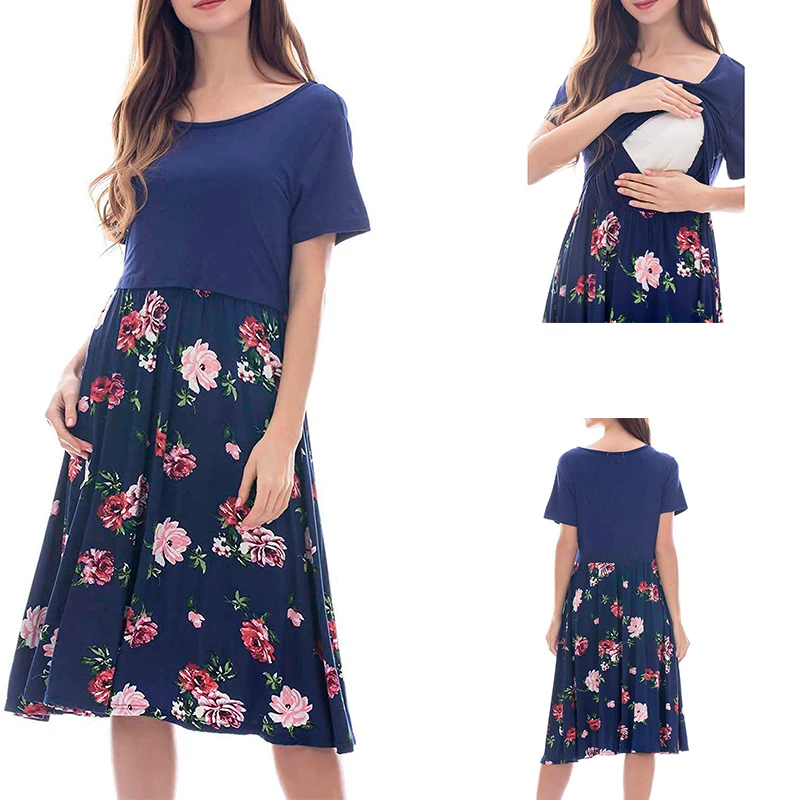 Однотонные платья для беременных с цветочным принтом платье грудного