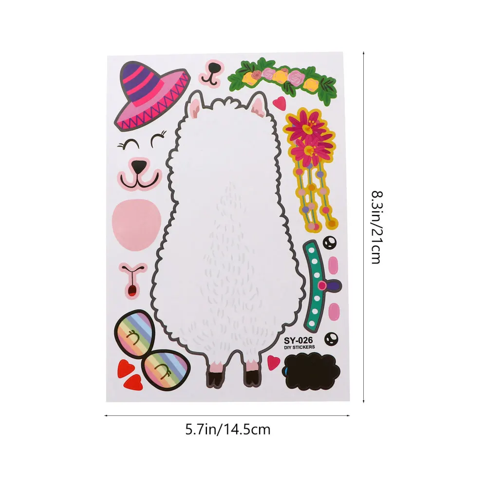 

25pcs Make Your Own Llama Stickers Make A Face Alpaca Stickers for Party Favors