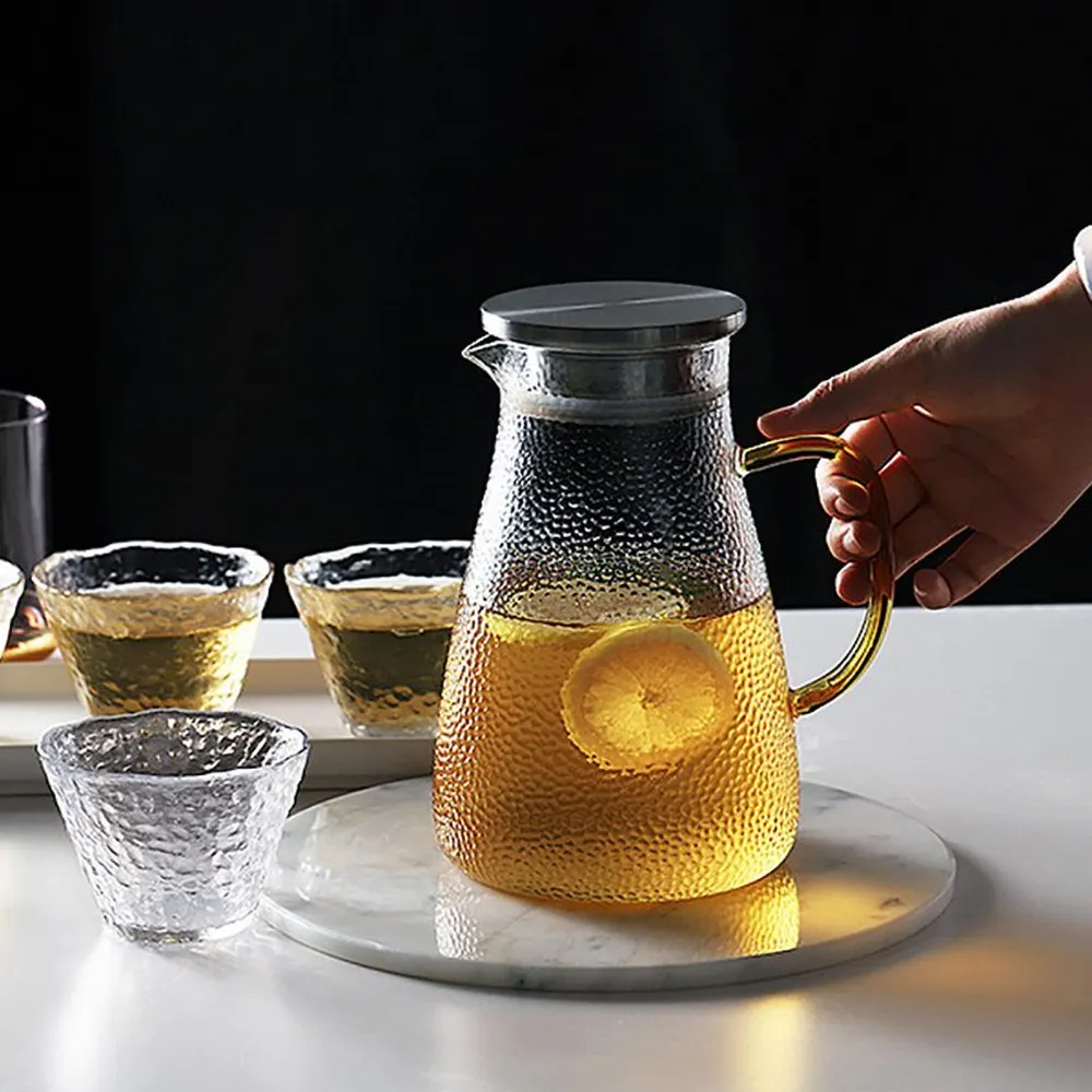 2L прозрачный стеклянный кувшин для горячей/холодной воды, контейнер, чайник для дома и офиса, для путешествий, спорта, фитнеса, портативная бутылка, чайник