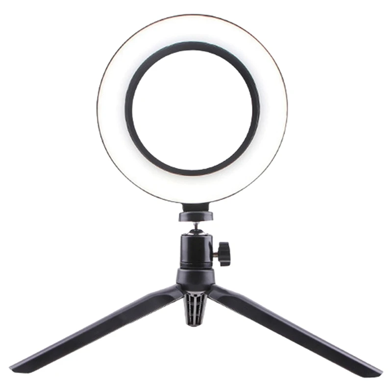 

10-Inch Ring Light Tripod, Desktop LED Ring Light, Three-Color Adjustable Light For Live Broadcast, Makeup,Photography