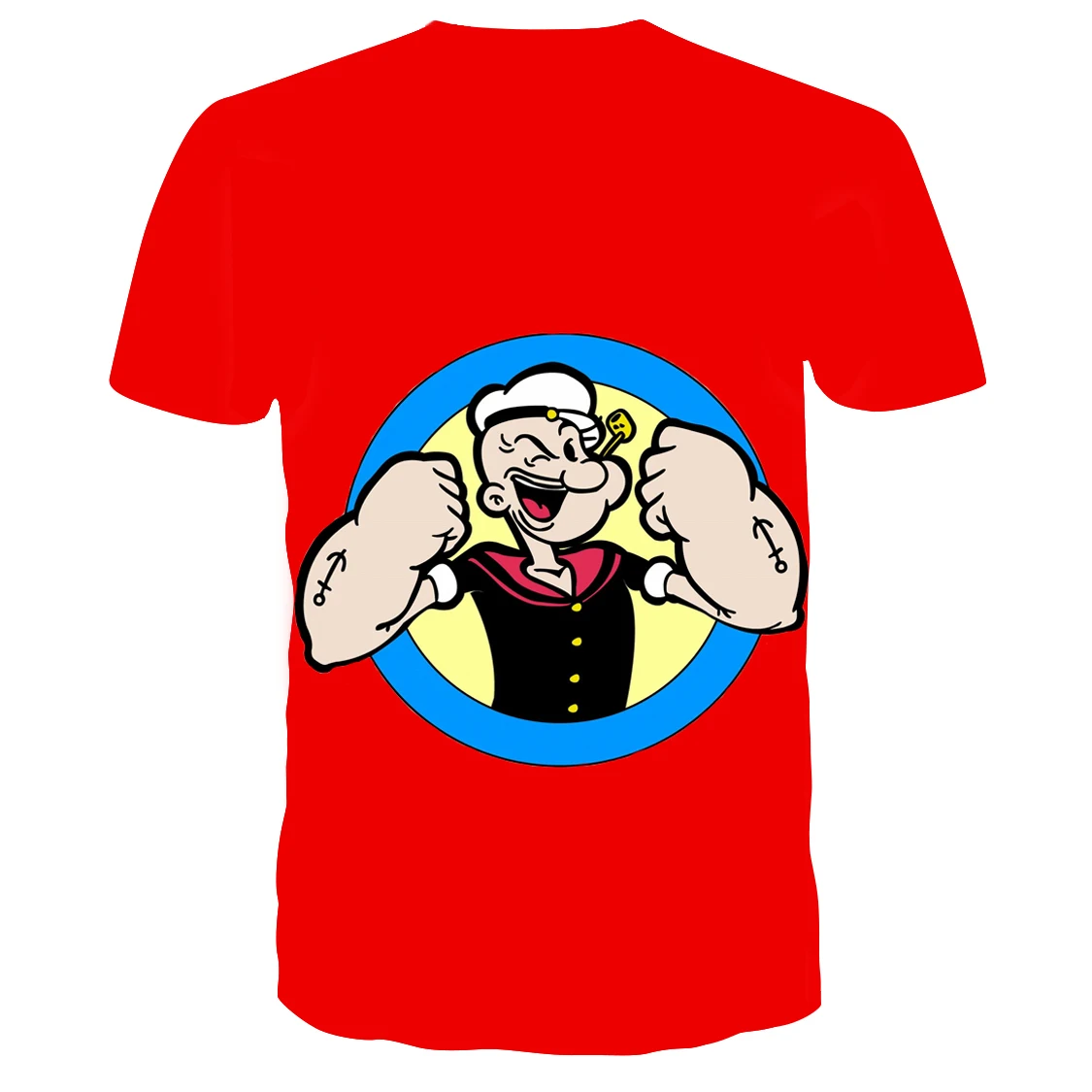 Новое поступление, Классическая мультяшная футболка popeye для мужчин и женщин, 3d принт, модная футболка с коротким рукавом, уличная одежда, повседневные летние топы