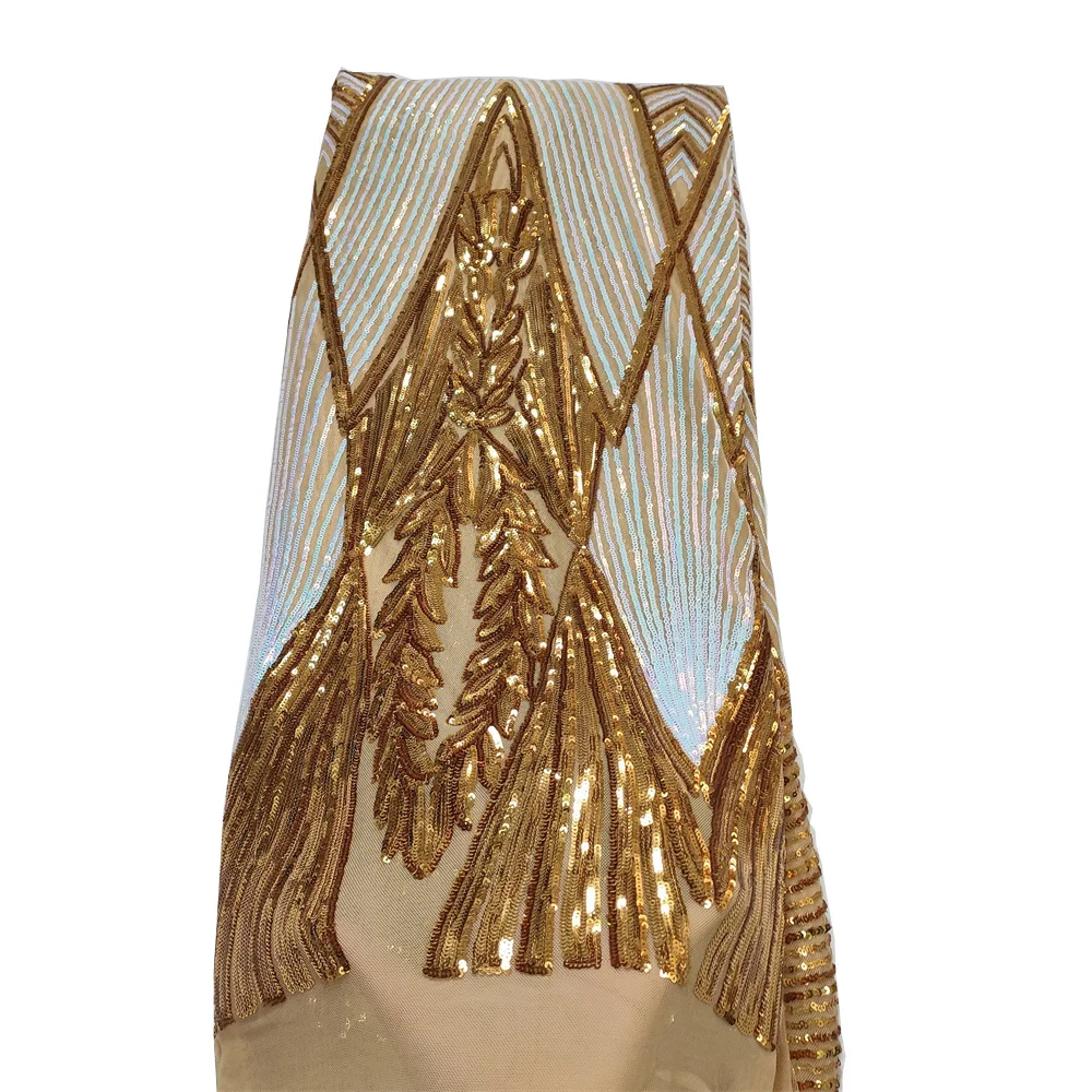 

Latest fashion net tissue 2021 high quality sequins embroidery gauze fabrics African wedding party dress DIY tulle laces fabrics