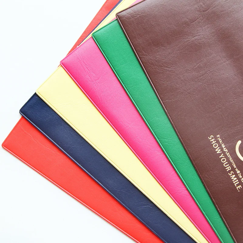 1 pcs colorful Simple style smile A4 Waterproof PU Leather File Folder Document Filing Bag Stationery Office supplies | Канцтовары для