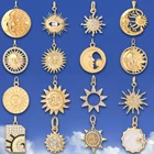 Подвеска в виде солнца из 18-каратного золота и меди с инкрустированным цирконием, используется для сережек, аксессуары для ювелирных изделий 2021