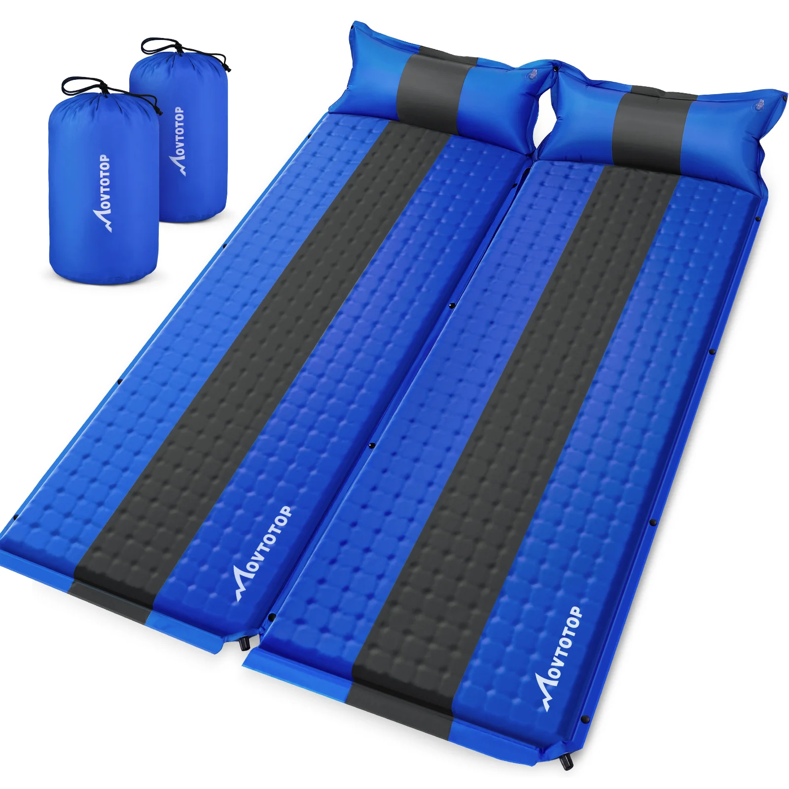 

MOVTOTOP 2 Pack Memory Inflatable Sleeping Pads Memory Camping Padding Cushions for Hiking Camping Climbing 196x68x4cm (Dark
