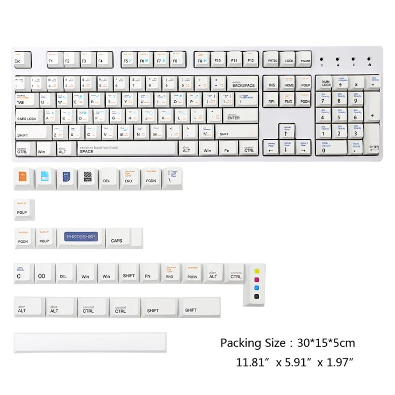 

69HA 136 Pieces PBT Keycap Cherry Profile DYE-SUB Keycap for cherry MX Switch Mechanical Keyboard GK61 64 84 96 Layout