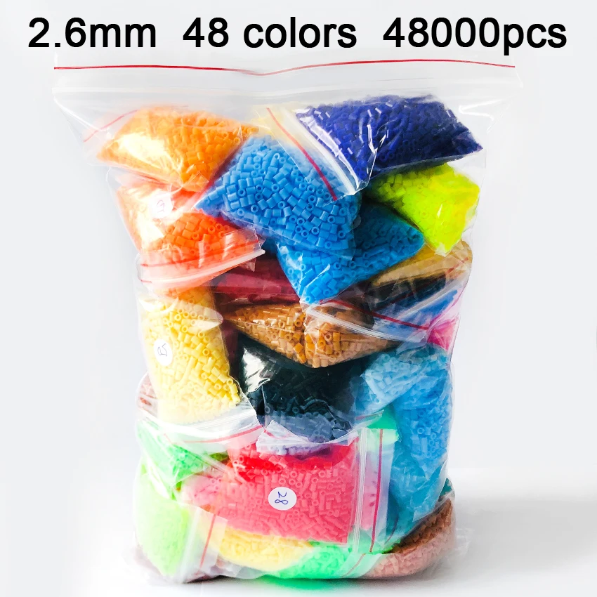 DOLLRYGA 48000 шт./пакет 2 6 мм бисер мини Хама радужной расцветки для детей perler игрушка