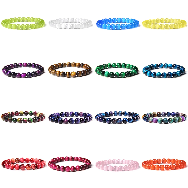 Винтажные браслеты из камня тигровый глаз для мужчин и женщин ручная работа